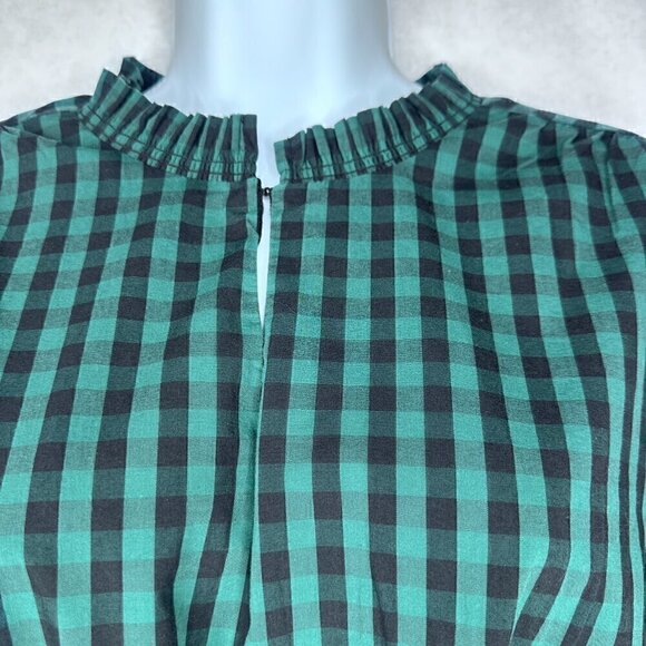 NWOT Draper James RSVP Long Sleeve Tiered Green & Black Plaid Dress Size - XXL - Picture 7 of 16